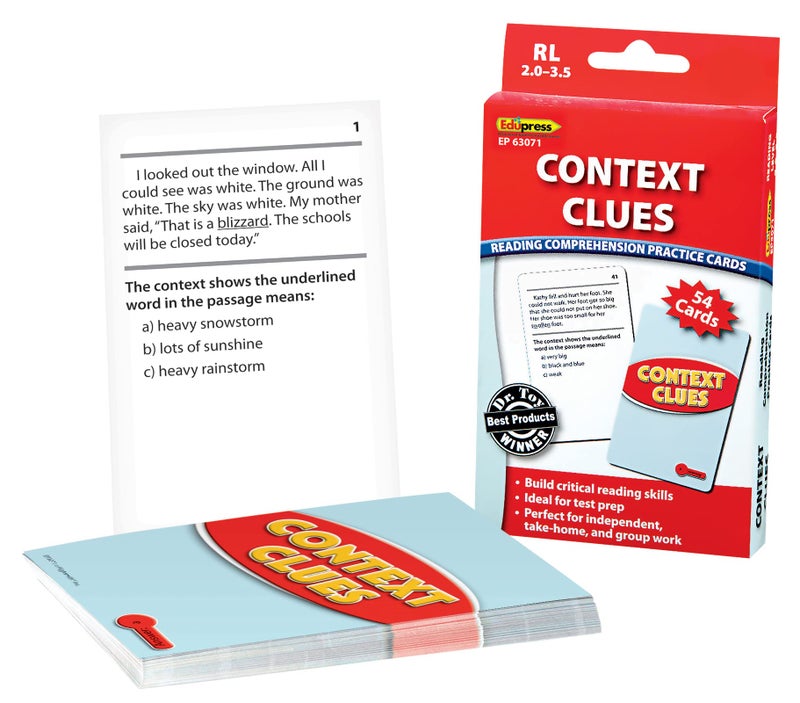 Edupress Reading Comprehension Practice Cards, Context Clues, Red Level (EP63071) - Image 1